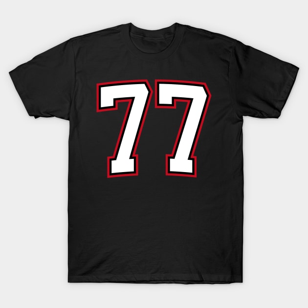 Number Seventy Seven 77 T-Shirt by cowyark rubbark